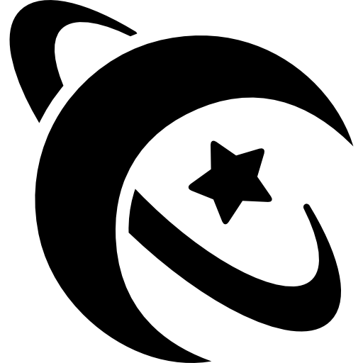 Moon star and orbit shapes  icon