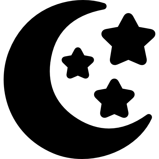 Moon and stars shapes  icon