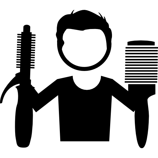 friseur mit kämmen  icon