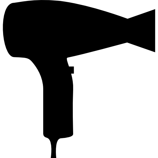 vista laterale della silhouette dell'asciugacapelli  icona