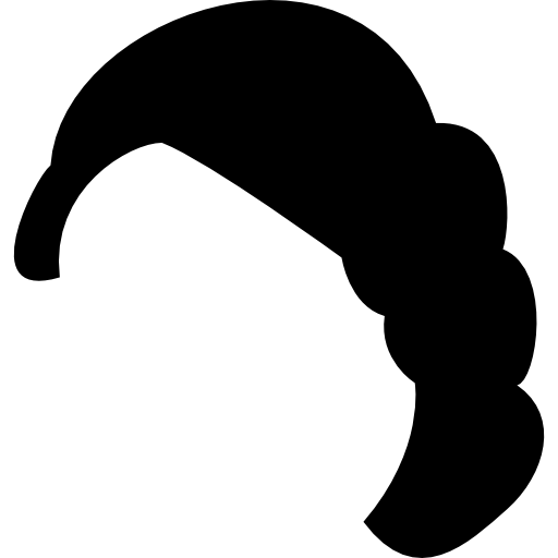 Female black short hair shape at one side  icon