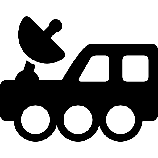 Parabolic antenna on a small truck  icon
