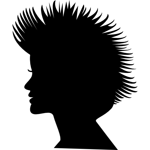 女性の頭のシルエットに短い髪  icon