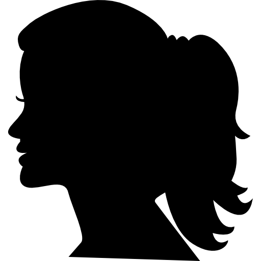 silueta de lado de cabeza de mujer  icono