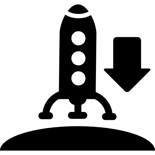 rakieta schodząca na ziemię  ikona