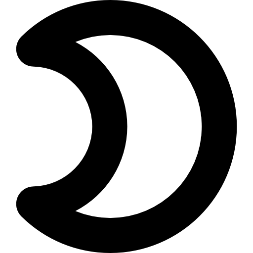 simbolo del contorno lordo della fase lunare  icona