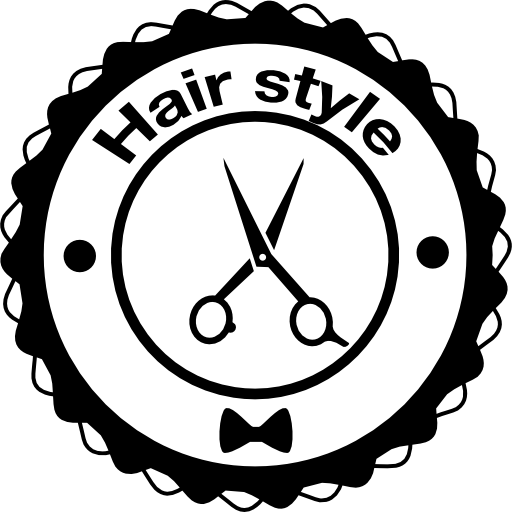 círculo sinalizador de estilo de cabelo com tesoura  Ícone