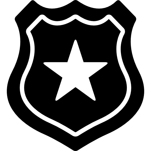scudo con stella a cinque punte  icona