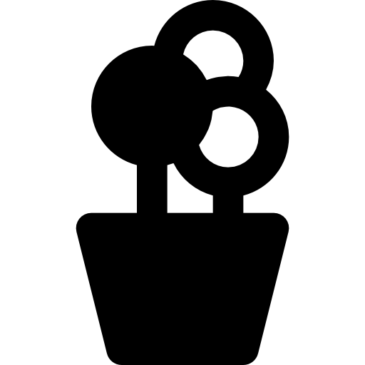 Flower Basic Black Solid icon