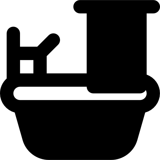 bañera Basic Black Solid icono