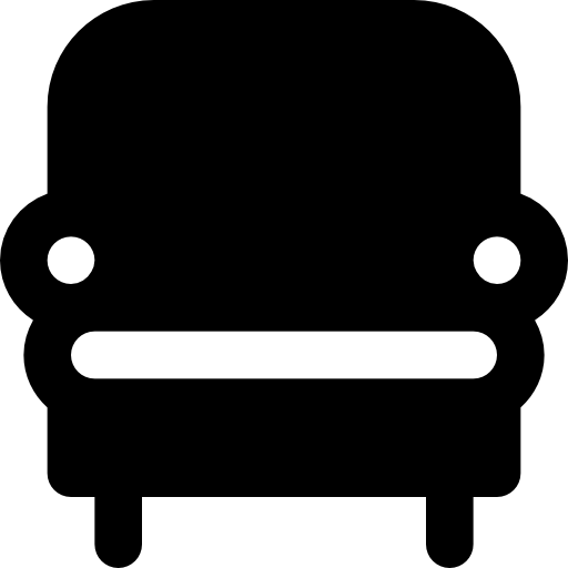 couch Basic Black Solid icon