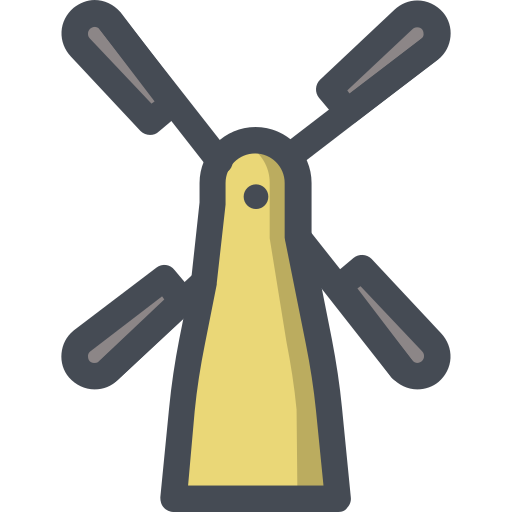 windmolen Sergei Kokota Lineal Color icoon