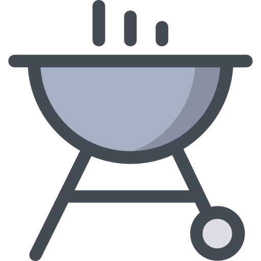 barbecue Sergei Kokota Lineal Color icoon