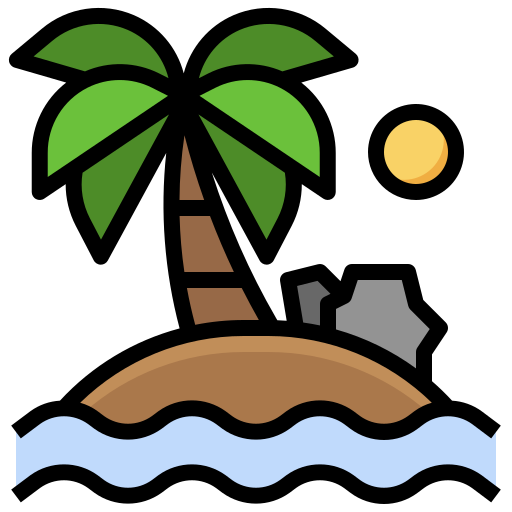 isla Surang Lineal Color icono