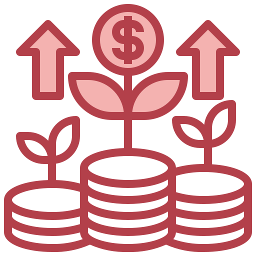 Money growth Surang Red icon