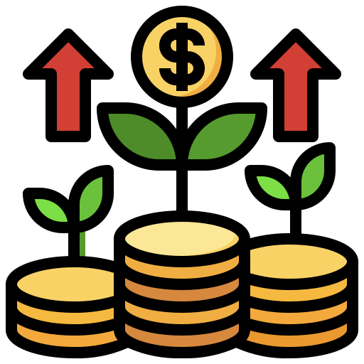 Money growth Surang Lineal Color icon