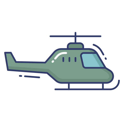 helikopter wojskowy Dinosoft Lineal Color ikona