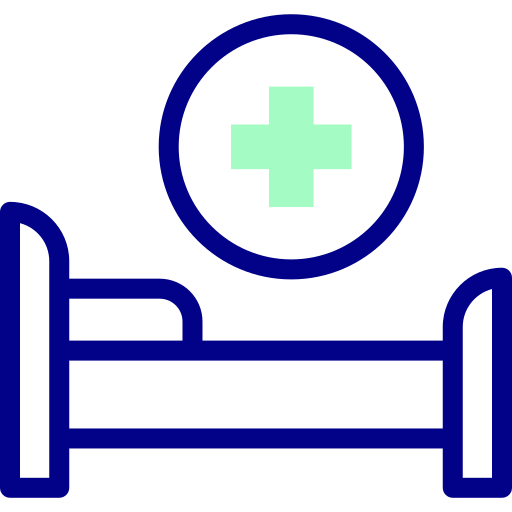 cama de hospital Detailed Mixed Lineal color icono