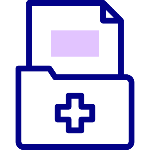 의료 폴더 Detailed Mixed Lineal color icon