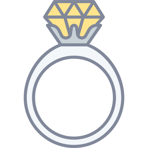 diamanten ring Generic Outline Color icoon