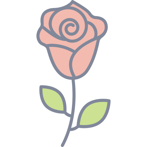 Rose Generic Outline Color icon