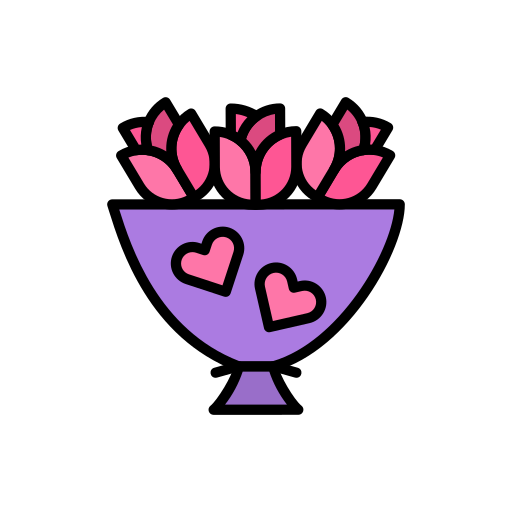 꽃다발 Generic Outline Color icon