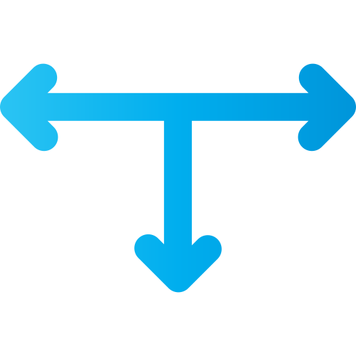 T junction Generic Gradient icon