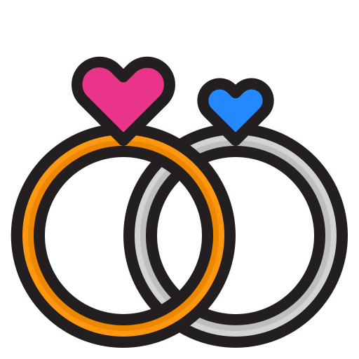 anneaux de mariage srip Lineal Color Icône