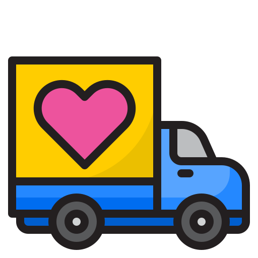 Delivery truck srip Lineal Color icon