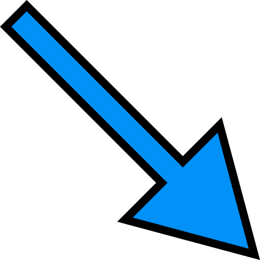 Down right arrow Generic Outline Color icon