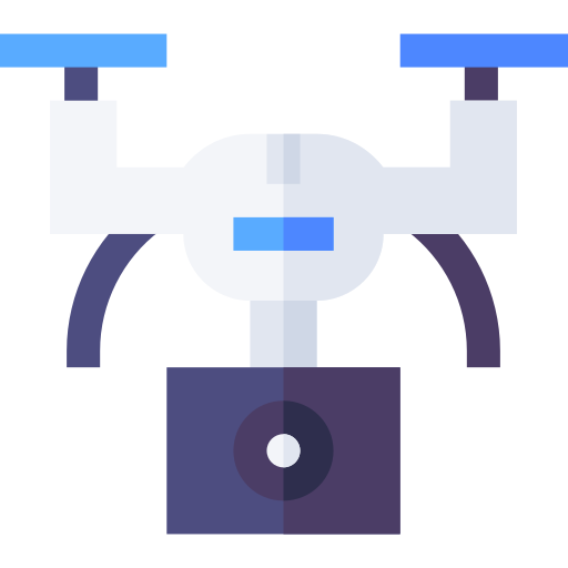 drone con cámara Basic Straight Flat icono