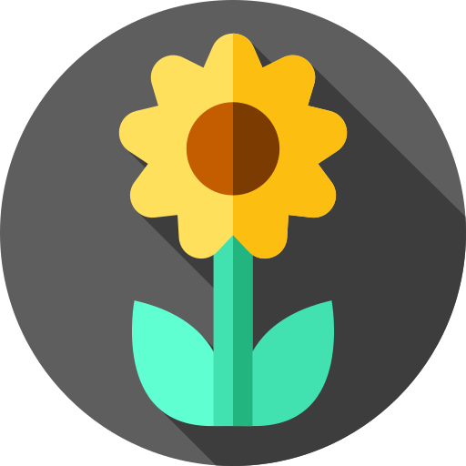Sunflower Flat Circular Flat icon