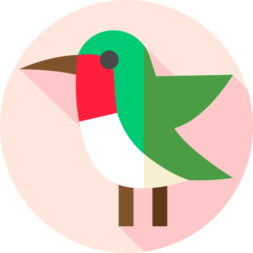 Humming bird Flat Circular Flat icon