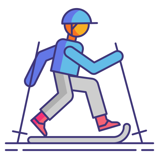 narciarstwo Flaticons Lineal Color ikona