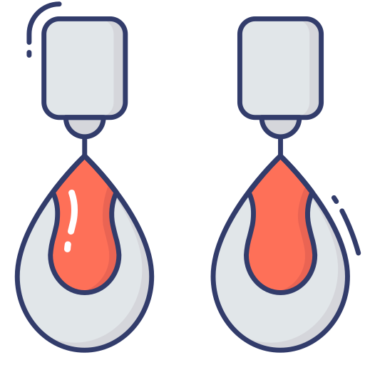 Earrings Dinosoft Lineal Color icon