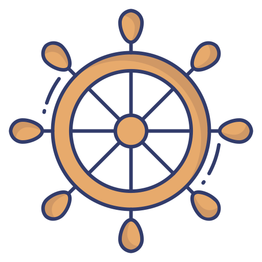 Ship wheel Dinosoft Lineal Color icon