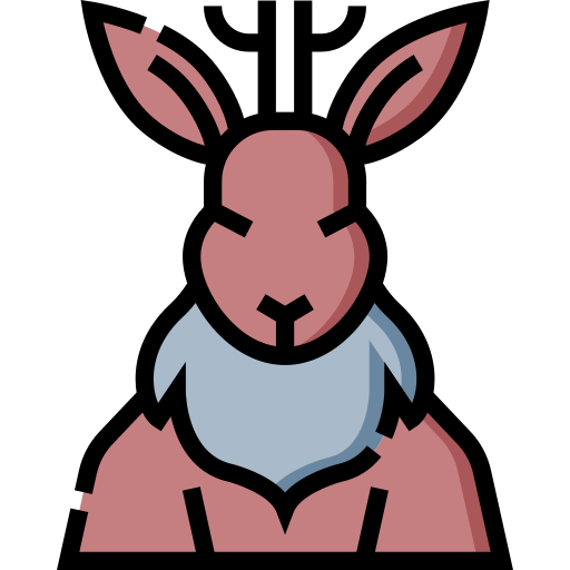 jackalope Detailed Straight Lineal color icono