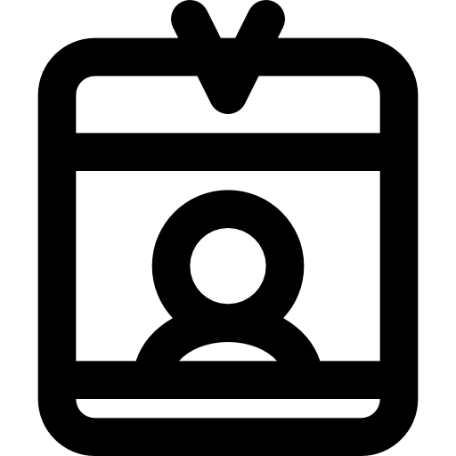Id card Basic Black Outline icon