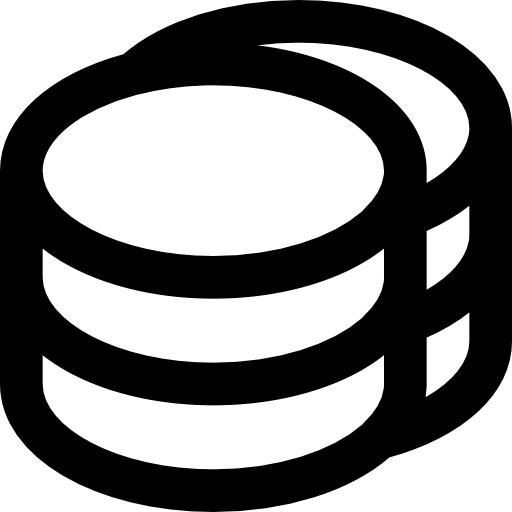 banca dati Basic Black Outline icona