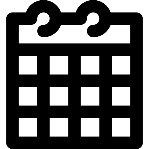 calendario Basic Black Outline icono