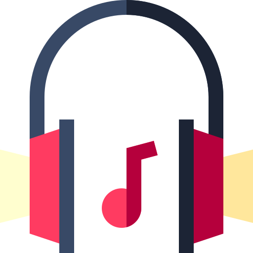 Music headphones Basic Straight Flat icon