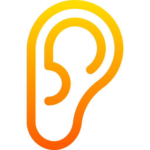 Ear Basic Gradient Lineal color icon
