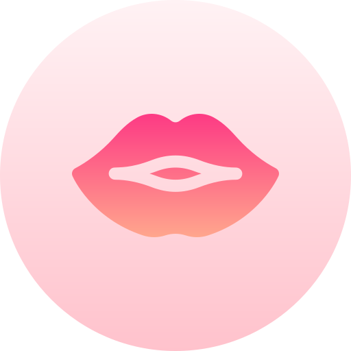 lèvres Basic Gradient Circular Icône