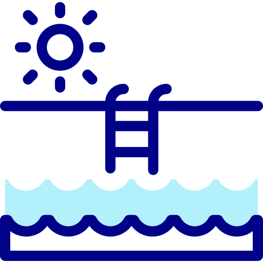 Swimming pool Detailed Mixed Lineal color icon