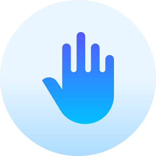 hand Basic Gradient Circular icoon