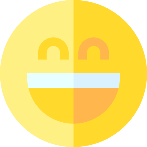 grijnzend Basic Straight Flat icoon