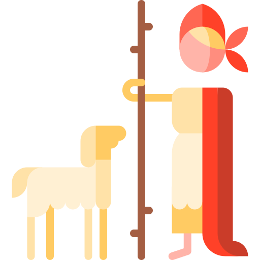 granjero Puppet Characters Flat icono