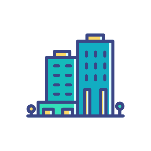 Skyscraper Generic Outline Color icon