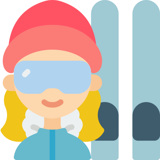 esquiador Basic Miscellany Flat icono
