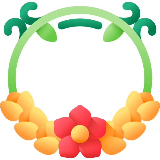 Floral design 3D Color icon